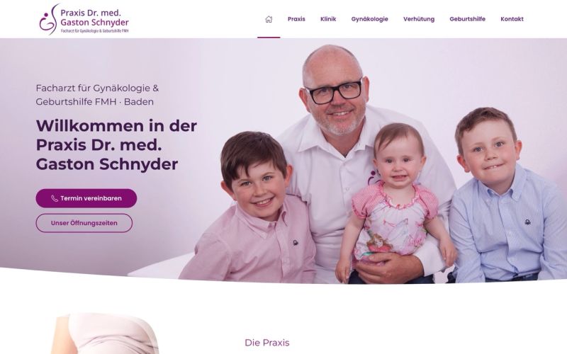 Screenshot Website Dr. med. Gaston Schnyder
